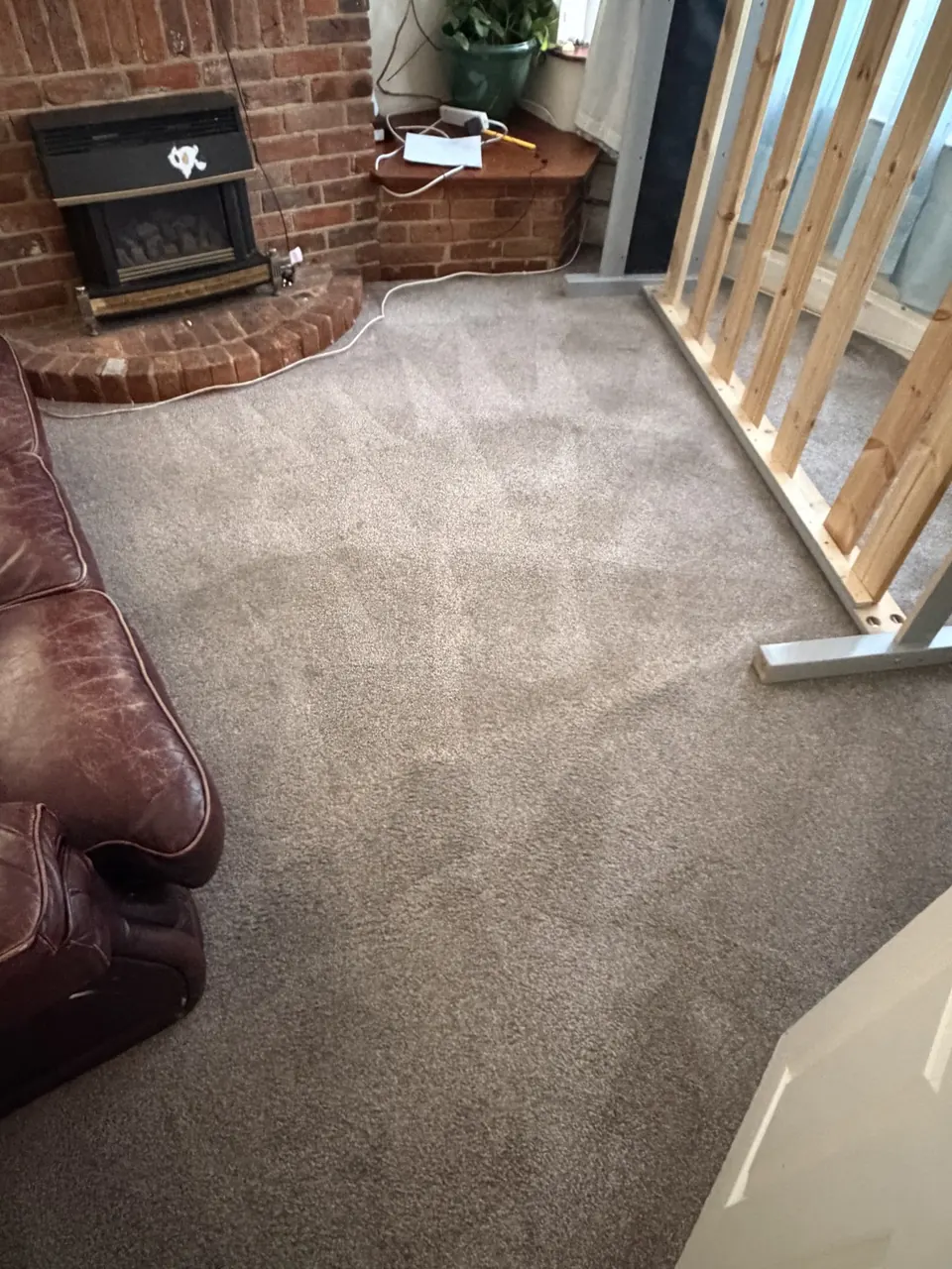 Landing carpet after cleaning